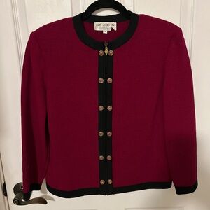 St John Collection Size 6 Wool Blend Zip Up Coat